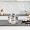 QANYEGN 3 Tier Stackable Insert Pans, Stainless Steel 3 Tier