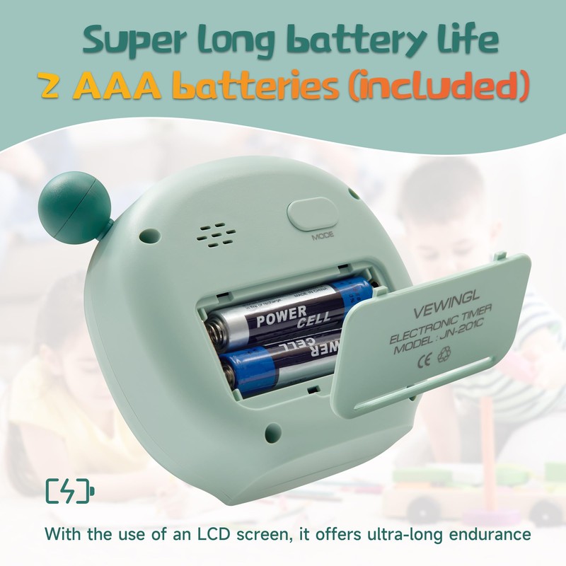 VEWINGL Visual Timer for Kids - 99 Minute Digital Timer/Clock/Alarm