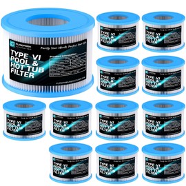 PUREPARK Type VI Hot Tub Spa Filter Cartridge Replaces Filter for Lay-Z-Spa, Coleman, and SaluSpa Hot Tubs 90352E 58323 90427E (12 Pack, PET)