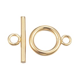 UNICRAFTALE 50 Sets 304 Stainless Steel Toggle Clasps Golden Bar and Ring Clasps Neckalce Clasps Jewelry Clasp for Bracelet Necklace Jewelry Making