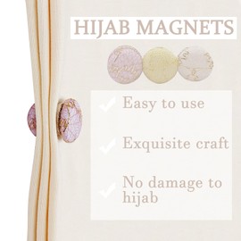 6 PCS Lace Hijab Magnets Strong |Embroidered Hijab Pins for Women|Anti-slip Magnetic Buttons for Clothing and Scarves