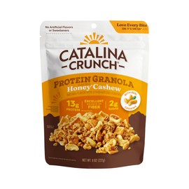 Catalina Crunch Protein Granola - Low Sugar Breakfast Cereal with 13g of Protein - Gluten Free, Keto Friendly - Honey Cashew - 8 oz. Bag (Pack of 1)