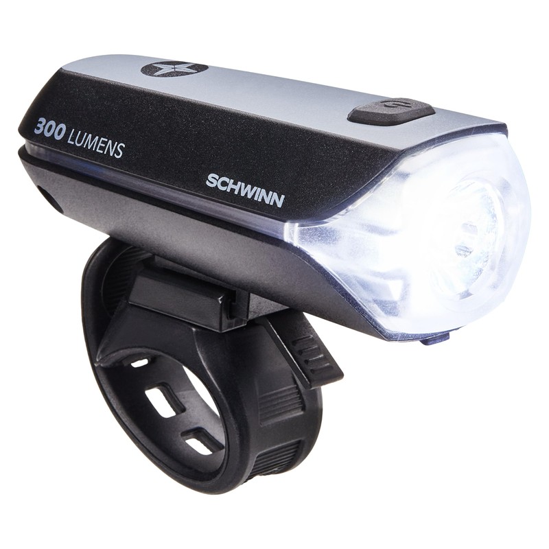 Schwinn LED Bike Lights Set, USB Rechargeable Headlight and Battery-Operated