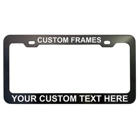 GoPlates License Frames Customized Plate Frame Laser Engraved (Cool Black)