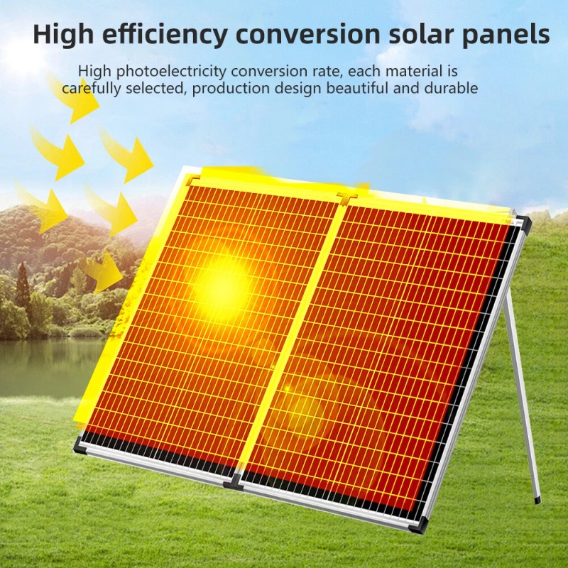 DUOERLAN 300W 12V Mono Foldable Solar Panel Suitcase w/30A Controller