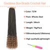 Mscat 24 Inch Goddess Box Braids Crochet Hair with Curly