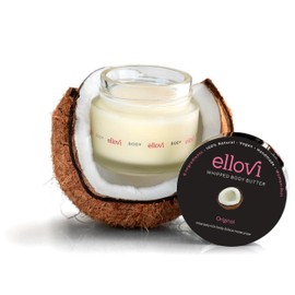 Ellovi All-Natural Luxuriously Whipped Body Butter - Original - Pure Enough to Eat - Made With Just 6 Vegan Ingredients - 100% Plant-Based Moisturizer For Naturally Healthy Skin (0.57 fl. oz/16.8ml)