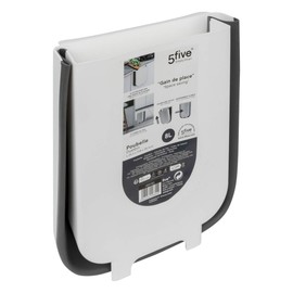 5five Retractable Bin 8 L Black and White