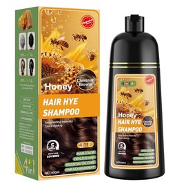 Chestnut Brown Hair Dye Shampoo 3 in 1 for Women & Men 100% Gray Hair Coverage - Herbal Ingredients Natural Plant Hair Color - Hair Dye in Minutes 500ML