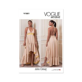Vogue Misses Julio Cesar Dress Sewing Pattern, Multicolor 2 Piece