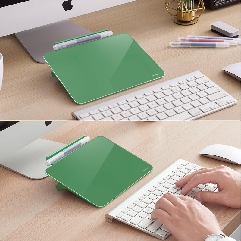 TSJ OFFICE Small Desktop Whiteboard - Glass Dry Erase Board
