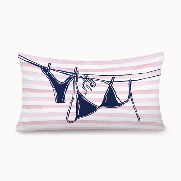 XYDEG Pink Preppy Beach Girly Room Decor 12x20 Pillow Cover,