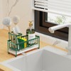 Cisily Dark Green Sponge Holder for Kitchen Sink, Sink Caddy