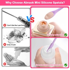 9 Pieces Mini Silicone Spatula-Makeup Spatula-Small Silicone Spatula-Thin Spatula Set for Skinny Openings-Abnaok Tiny Scraper for Jar,Kitchen Bottles,Cosmetic