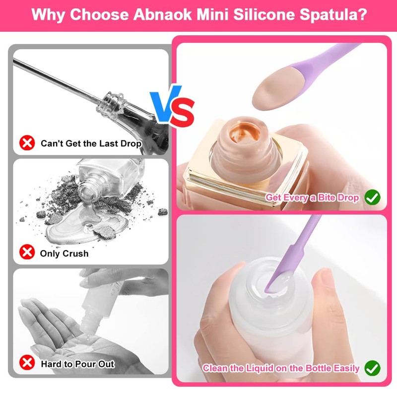 9 Pieces Mini Silicone Spatula-Makeup Spatula-Small Silicone Spatula-Thin Spatula Set