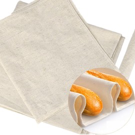 4PCS Tea Towels for Baking Sourdough, Sourdough Baking Supplies for Baguettes Dough Fermentation, Flour Sack Towels Cloth for Bread Proofing, Reusable Linen Covers for Bread Rising