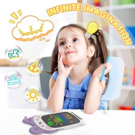 LCD Writing Tablet Doodle Board, 10 inch Colorful Drawing Tablet Writing Pad, Erasable Reusable Electronic Drawing Pads, Educational and Learning Toy Chrismas for 3 4 5 6 7 Year Boy and Girl…