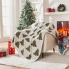 Douceur Christmas Tree Throw Blanket, Ultra Soft Olive Green Fluffy