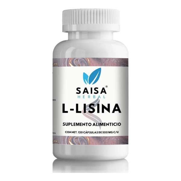 L-Lisina 100 Pura 120 Cps SAISA HERBAL Lisina Suplemento Alimenticio