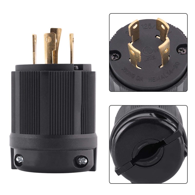 NEMA L14-30P Locking Plug, Generator Twist Lock Adapter Male Plug
