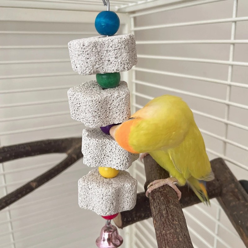 1PC Pet Teeth Grinding Volcanic Rock Toy for Parrots Hamsters