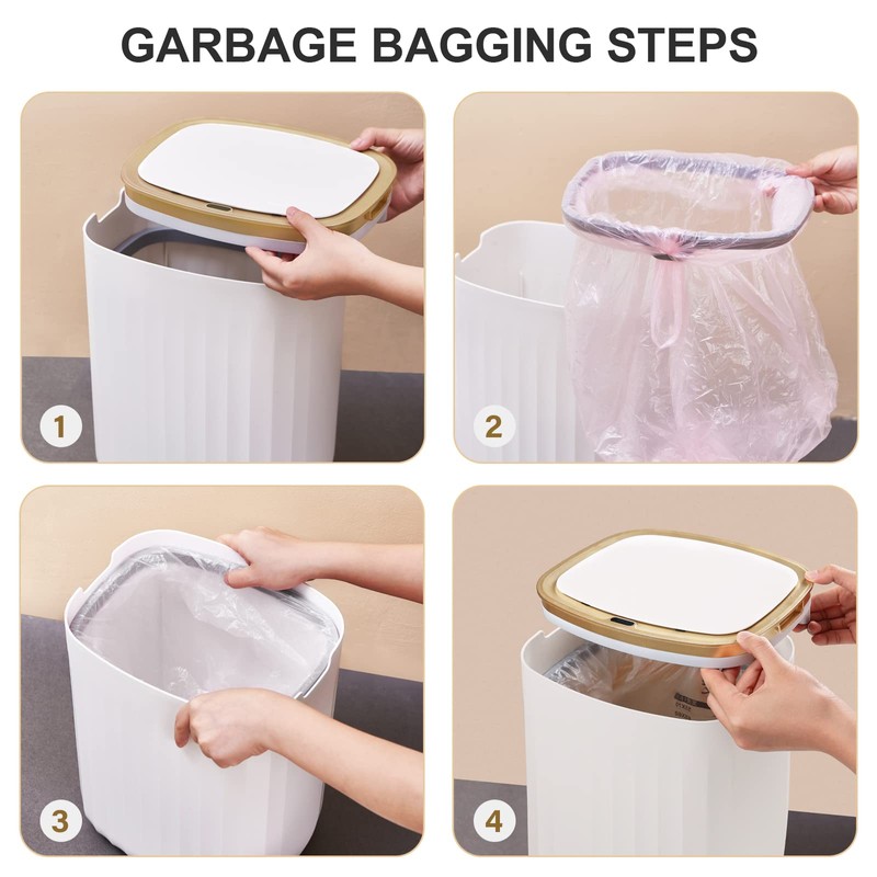 ELPHECO 3.5 Gallon Waterproof Motion Sensor Bedroom Trash Can with