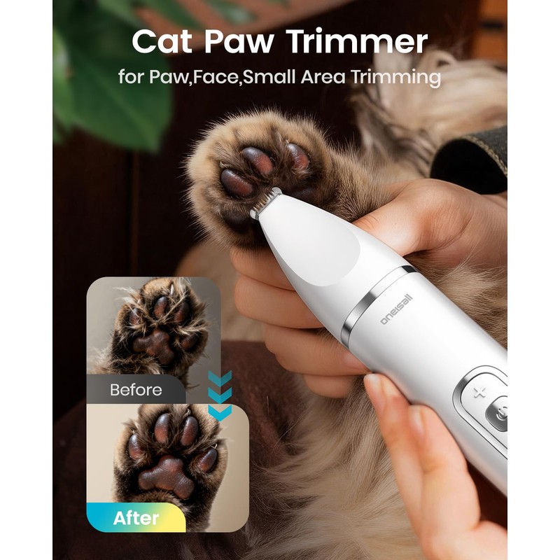 oneisall Quiet Cat Clippers for Matted Hair, 3 in 1