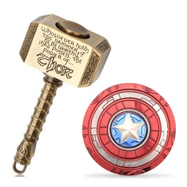 Fidget Chain Hammer Spinners Metal Cool Finger Hand Spinner Fidget Cube Block Anxiety Toy Focus Copper Fidget Toys Fingertip Gyro Stress Relief for Kids Adults(Bronze)