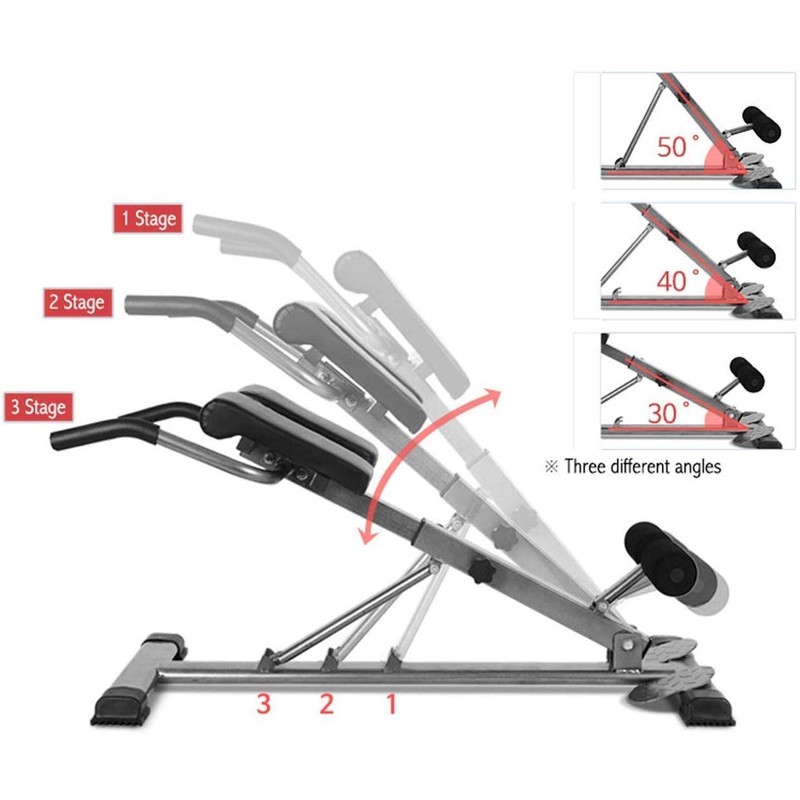 Roman Chair Back Hyper Extension Bench Adjustable Exercise Machine for