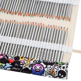 Lbxgap 168 Slot Pencil Roll Wrap Up Pencil Pouches Holder，Travel Drawing Coloring Pencil Roll Organizer for Watercolor Pens or Markers, Pencil Case Organizer for Artist