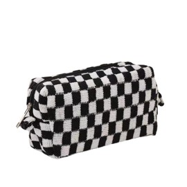 Small Cosmetic Bag Cute Makeup Bag Y2k Accessories Aesthetic Make Up Bag Y2k Purse Cosmetic Bag for Purse (Black)