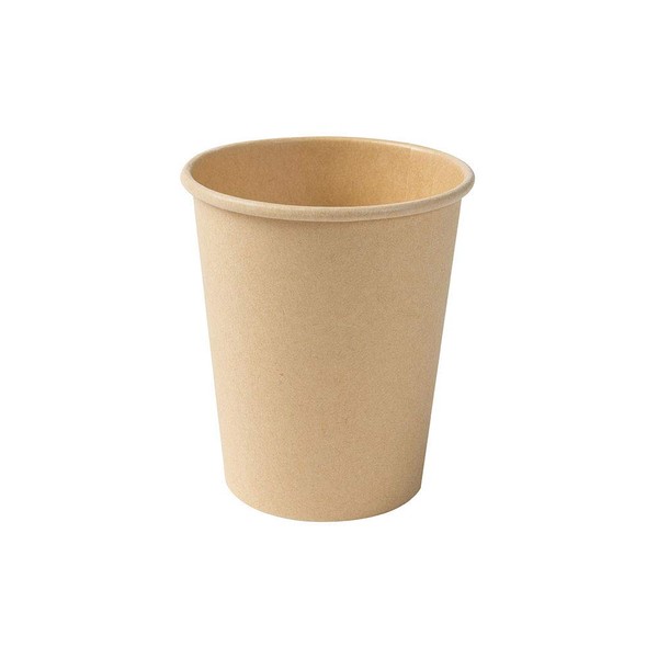 Greenbox Compostable Organic Disposable Cups, Disposable Cups, Drinks Cups, Paper Cups with PLA Coating, Pack of 50, Coffee to Go Paper Cups, Brown, Unbleached, 200 ml, 8 oz