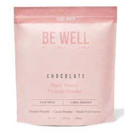 Be Well by Kelly LeVeque Be Well by Kelly Chocolate Plant-Based Protein Powder, Vegan 21G Protein 9G Fiber 1 NetCarb (3 Ingredients, 20 Servings) 9 Amino Acids 3 BCAAs No Soy, No Dairy, Stevia-Free No Sugar Added 1.85lb 840g