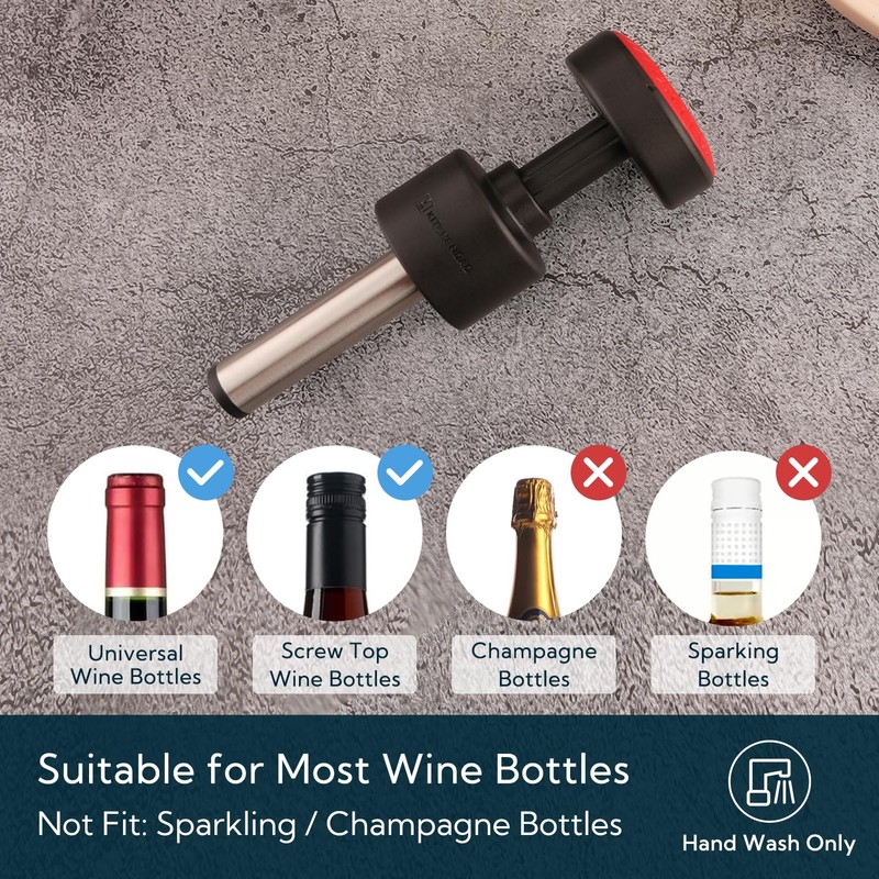 KITCHENDAO 2 in 1 Vacuum Wine Stopper, Built in Wine