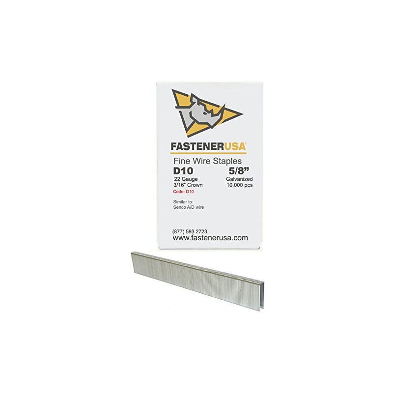 5/8" Leg x 3/16" Crown 22GA Galvanized D10 Upholstery Staples