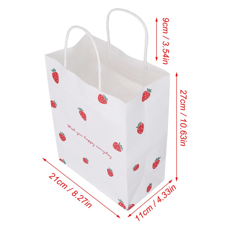 10Pcs Gift Bags Medium Size Reusable Odorless Strawberry Pattern Widely