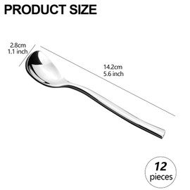 Tyminin 6 Pieces Ice Cream Spoon Set, Stainless Steel Dessert Spoons, Coffee Spoons