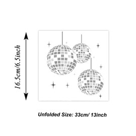 JDFHFGB 20 Pcs Disco Napkins,Disco Ball Napkins for 70s 80s Themed Party Supplies,Disposable Silver Napkins for Bachelorette Birthday Dance Party Decorations