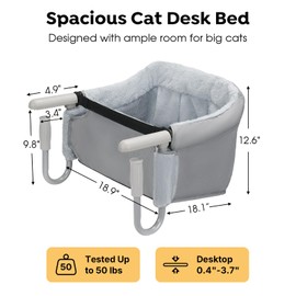 Veehoo Cat Desk Bed Dog High Chair for Table, Desk Cat Bed for Large Cats