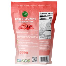 Colibreeco, Freeze-Dried Fruit, Strawberries, 1.0 Ounce (Pack of 3), Real and Crunchy, Non-GMO, Kosher and Vegan, 100% Fruit, No Sugar Added, Excellent for Healthy Snacks and Gluten Free.