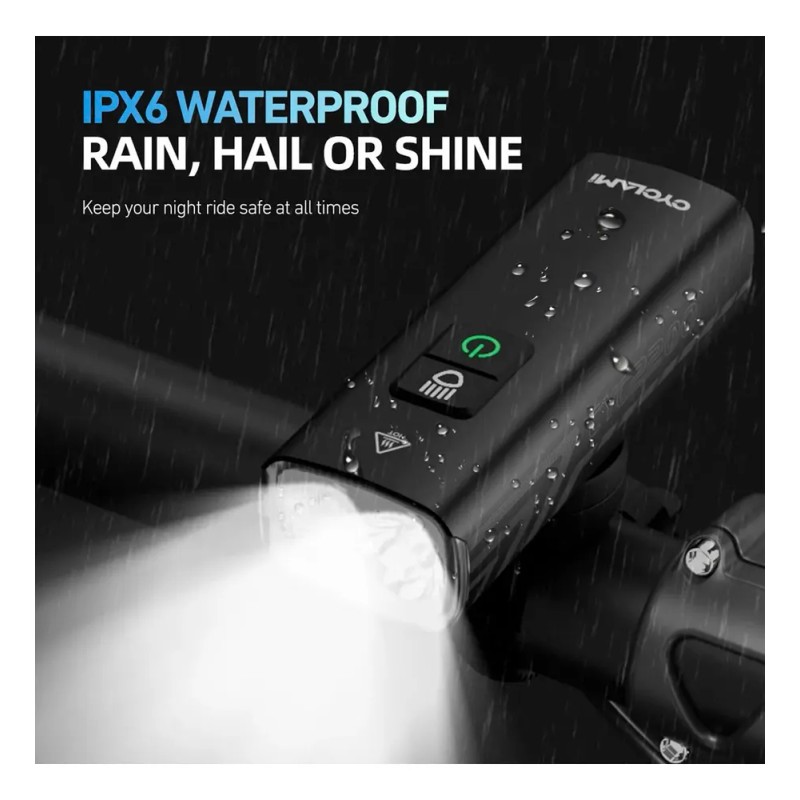 Luz Delantera Bicicleta Cyclami BR-2000 2000 Lúmenes LED IPX6 USB