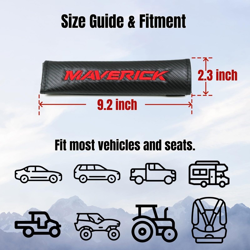 Carbon Fiber Seat Belt Shoulder Pads Compatible with Maverick Trail