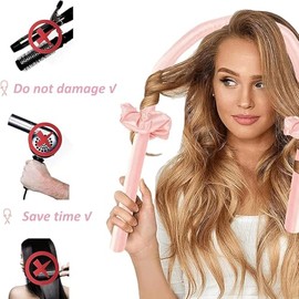 Rizador Pelo Sin Calor, Rizador Sin Calor para Cabello con Pinzas para el Cabello y Coletero