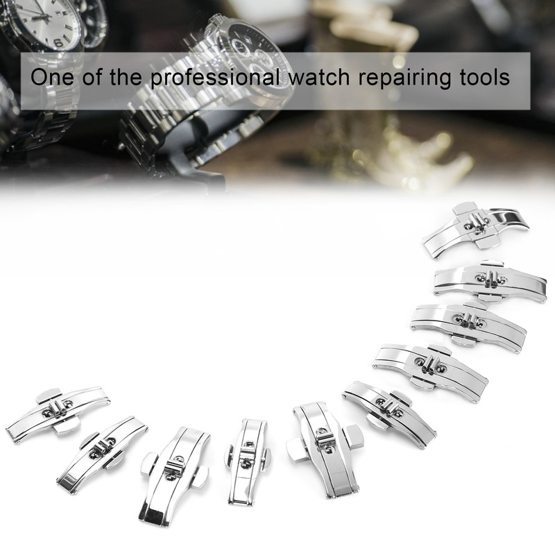 10pcs Watch Clap Buckle Folding Watch Strap Clasp Buckle Watch