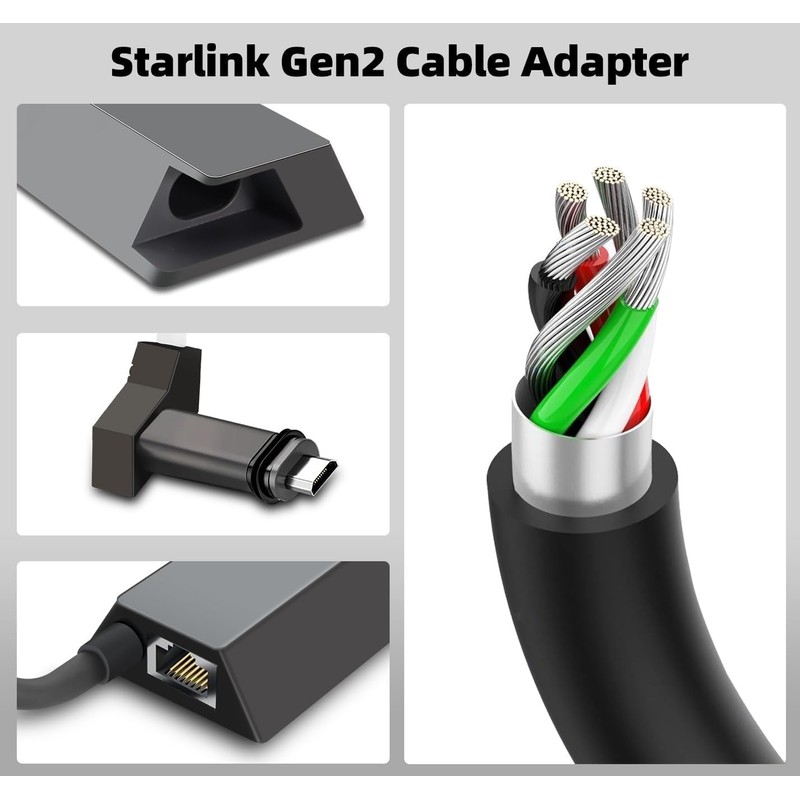 QIQIAZI Starlink Ethernet Adapter for Satellite Internet V2 Wired External