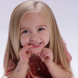 Cherished Moments Sterling Silver Baby Bracelet with Pink High-End Simulated Pearls, Crystals and Daisy Charm for Infants, Babies, Newborn Baby Girl Jewelry Gift (SM)