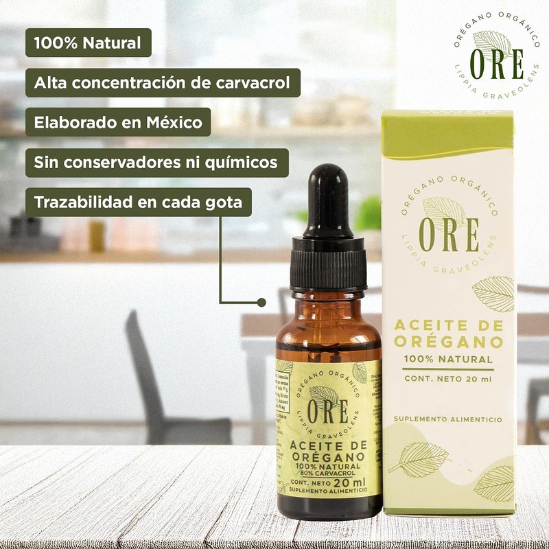Ore Aceite de Orégano Natural, 20 ml, Pack de 2