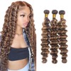 Highlight Deep Wave Bundles Ombre Human Hair Bundles 22 24