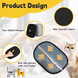 JACO Superior Products 2 PCS Pet Hair Remover Glove Static Removal Gloves Reusable Cat Dog Grooming Gloves Waterproof and Wear-resistant, for Washing, Deshedding, Grooming