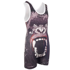 KO Sports Gear - playera unisex de lucha última intervensión, cómoda y transpirable, elástica en 4 direcciones, gama completa de tallas para jóvenes y adultos, Bloody Gorilla, Youth L 60–75 lbs (27.2–34.0 kg)
